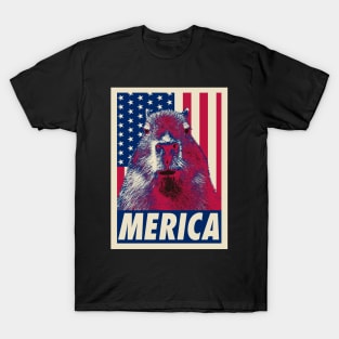 Capybara Merica 4th Of July T-Shirt